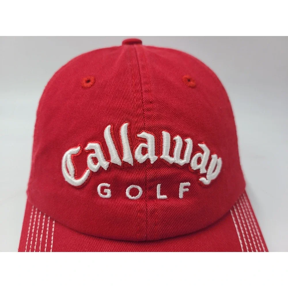 Callaway Golf Strapback Adjustable Hat Cap Cotton Casual Dad Men Women Red White